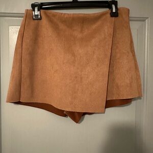 NWT HYFVE Suede-Look Envelope Wrap Skort